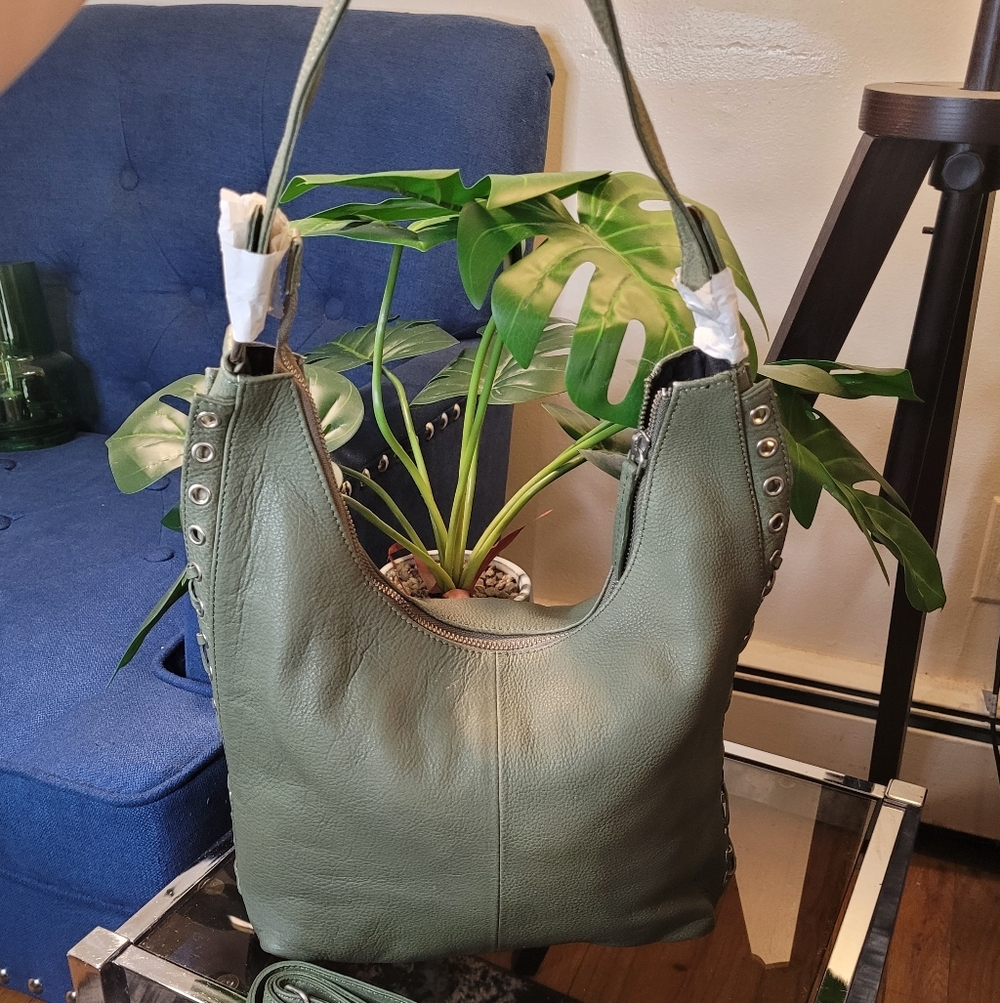Beautiful Olive Green Boho Shoulder Bag – "Slight imperfections" - Picture 3 of 16